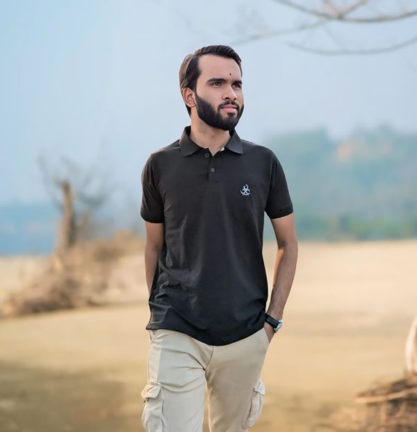 Premium PK Cotton Polo - Black - Image 2